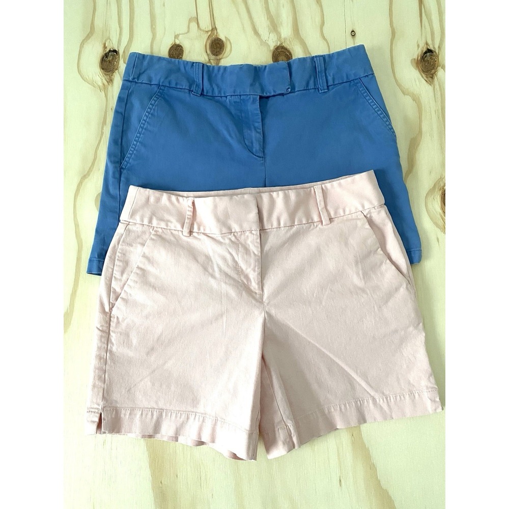 Loft Women's The Riviera Shorts Size 4 Pink And Blue Chinos Lot Of 2